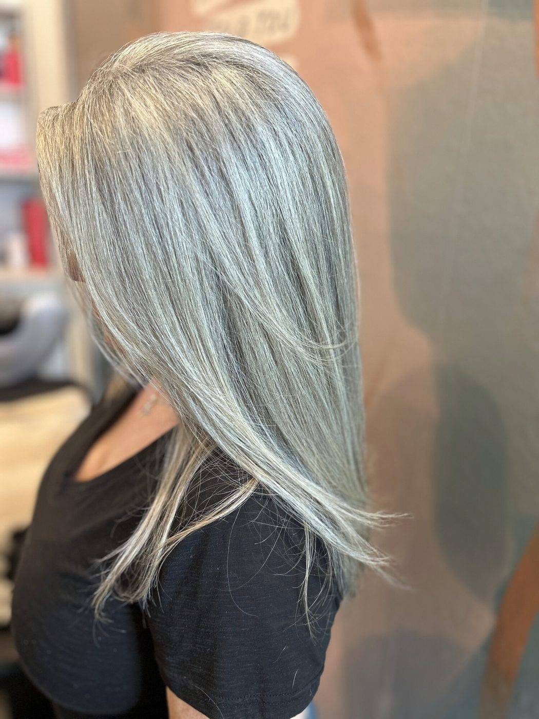 Lived-in highlights blended into soft natural brunette